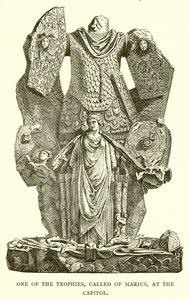 Eine der Trophäen, genannt von Marius, am Kapitol von English School