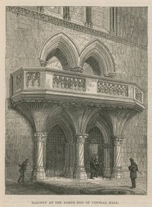 Eröffnung der königlichen Gerichtshöfe: Balkon am Nordende der zentralen Halle von English School