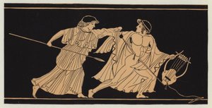 Orpheus von einer thrakischen Frau angegriffen