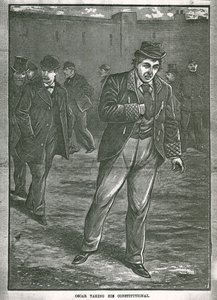 Oscar Wilde bei seinem Spaziergang von English School