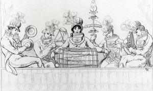 Padeanische Minnesänger bei einem Auftritt in den Vauxhall Gardens, London