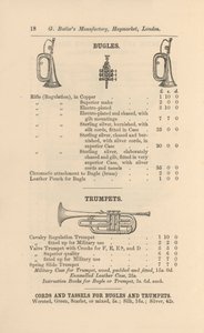 Seite aus G Butlers Illustriertem Katalog der Musikinstrumente von English School