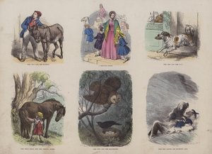 Seite aus dem attraktiven Bilderbuch (farbige Gravur)