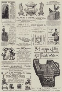 Seite mit Anzeigen (Gravur) von English School