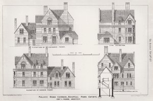 Palace Road Ecke, Roupell Park Estate (Stich) von English School