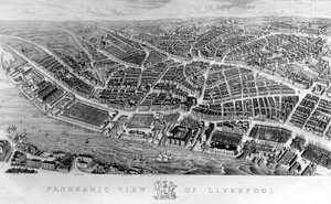 Panoramablick auf Liverpool, nach einem Aquarell von Ackerman, 1847 von English School