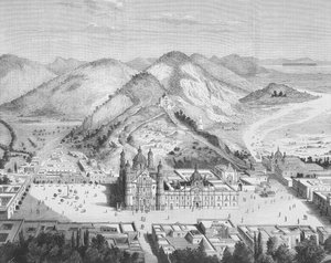 Panoramablick auf die Basilika de Guadalupe, Mexiko-Stadt 1880er Jahre von English School