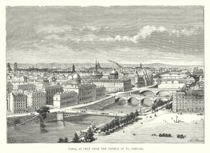 Paris, gesehen von der Kirche St. Gervais (Gravur) von English School