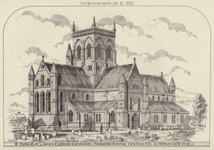 Pfarrkirche von St. James, Great Grimsby, Lincolnshire, vorgeschlagene Restaurierung, Ansicht von NE von English School