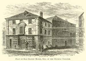 Teil des alten Craven House, Standort des Olympic Theatre von English School