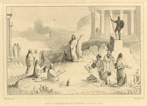 Paulus predigt in Athen, Apostelgeschichte XVII, 22, 34