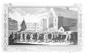 Friedlicher Umzug der Mitglieder der Protestantischen Vereinigung zum House of Commons am Freitag, den 2. Juni 1780