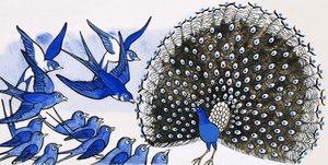 Pfau und andere Vögel von English School