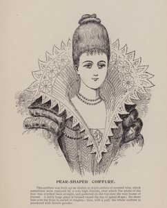 Birnenförmige Frisur (Gravur) von English School