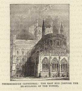 Peterborough Kathedrale, das Ostende (vor dem Wiederaufbau des Turms)