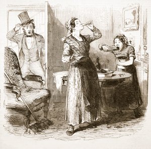 Malerische Skizzen von London: Das Unterkunftshaus, aus The Illustrated London News, 1849 von English School