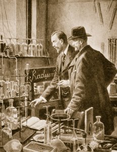 Pierre Curie unterhält sich mit Sir William Ramsay von English School