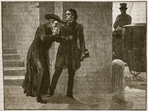 Pius IX. verlässt den Vatikan in Verkleidung, 1848, Illustration aus Cassells Illustrierter Geschichte Englands von English School
