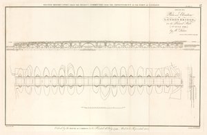Plan und Aufriss der London Bridge, wie am 2. Juli 1799