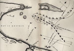 Plan für die Schlacht am Nil, aus Das Leben von Nelson von Robert Southey (1774-1843) erstmals veröffentlicht 1813 von English School