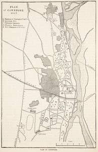 Plan von Cawnpore 1857, aus Cassells Illustrierter Geschichte Englands von English School