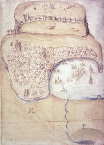 Plan von Scarborough und seinen Verteidigungen