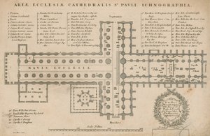 Plan der St. Pauls Kathedrale, London von English School