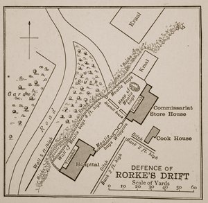 Plan der Verteidigung von Rorkes Drift von English School