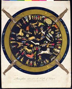 Planisphäre aus dem Tempel von Tentyra, graviert von J. Chapman, veröffentlicht von J. Wilkes 1804 von English School