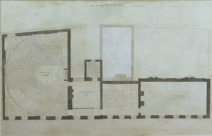Pläne des ersten Stocks der 21 Albemarle Street nach den ersten Änderungen am Haus nach dem Erwerb durch die Royal Institution, um 1800 von English School