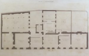 Pläne des Erdgeschosses der 21 Albemarle Street nach den ersten Änderungen am Haus nach dem Erwerb durch die Royal Institution, um 1800 von English School