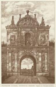 Plymouth Zitadelle, Eingangstor (Lithografie)