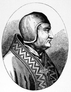 Papst Clemens IV. (um 1195-1268) Illustration aus Wissenschaft und Literatur im Mittelalter und der Renaissance, geschrieben und graviert von Paul Lacroix, 1878