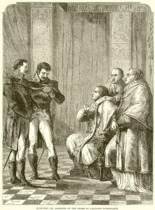 Papst Pius VII. auf Befehl von Napoleon Buonaparte verhaftet von English School