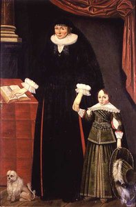 Porträt einer Dame und eines jungen Jungen, vielleicht Anne Bonham und ihr Sohn Hugh
