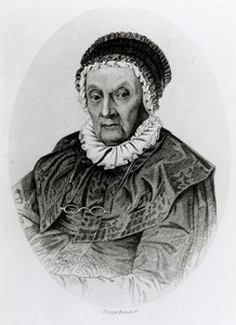 Porträt von Caroline Herschel (1750-1848) im Alter von 92 Jahren, graviert von Joseph Brown