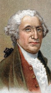Porträt von George Washington (1732-1799), amerikanischer Politiker und Militärführer, erster Präsident der Vereinigten Staaten von Amerika - Aus der Serie „Leaders of Men“ - Chromolithographie - Englische Schule, 20. Jahrhundert -
