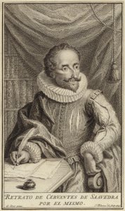 Porträt von Miguel de Cervantes von English School