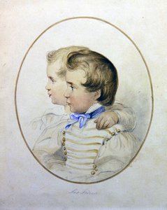 Porträt von zwei Brüdern in Militäruniform, ca. 1840