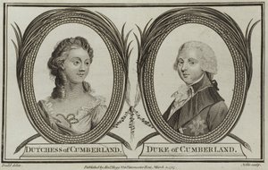 Porträts der Herzogin und des Herzogs von Cumberland von English School