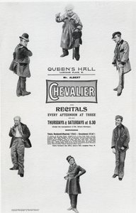 Plakat zur Werbung für Albert Chevaliers Rezital in der Queen