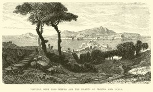 Pozzuoli, mit Capo Miseno und den Inseln Procida und Ischia von English School