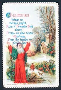 Prediger vor der Kirche, Weihnachtskarte