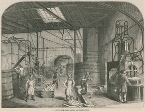 Werke der Prices Patent Candle Company; Das Dampfkessel- und Maschinenhaus von English School