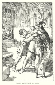 Prinz Arthur und sein Gefängniswärter (Lithografie) von English School