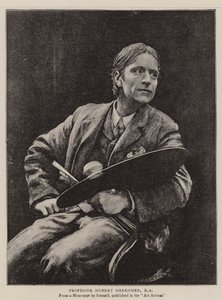 Professor Hubert Herkomer, RA (Lithografie) von English School