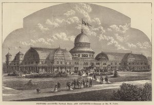 Vorgeschlagene Southsea Floral Hall und Aquarium (Gravur) von English School