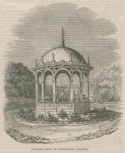 Vorgeschlagener Kiosk in den Kensington Gardens, London von English School