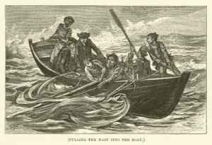 Den Mast ins Boot ziehen (Gravur)