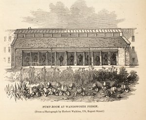 Pumpenraum im Wandsworth Prison, Illustration aus The Criminal Prisons of London and Scenes from Prison Life von Henry Mayhew und John Binny, veröffentlicht 1862